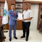 Gaziantep'te orman yangınında gönüllü olarak çalışan operatöre teşekkür belgesi