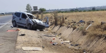 Gaziantep'te takla atan hafif ticari aracın sürücüsü öldü