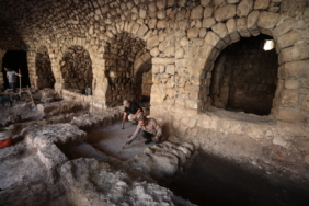 Mardin'de tarihi değirmen temizlenirken yaklaşık 1500 yıllık mozaik bulundu