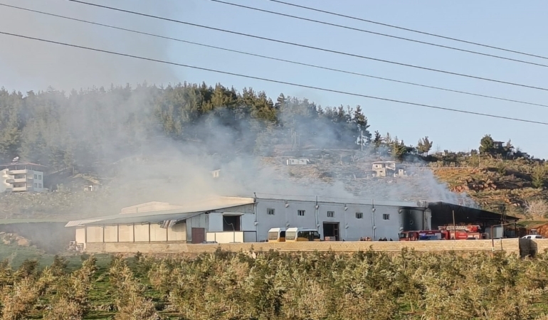 Gaziantep'teki biber fabrikasında çıkan yangın söndürüldü 25 Gaziantep'teki biber fabrikasında çıkan yangın söndürüldü
