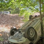 İslahiye'de devrilen otomobilin sürücüsü yaralandı